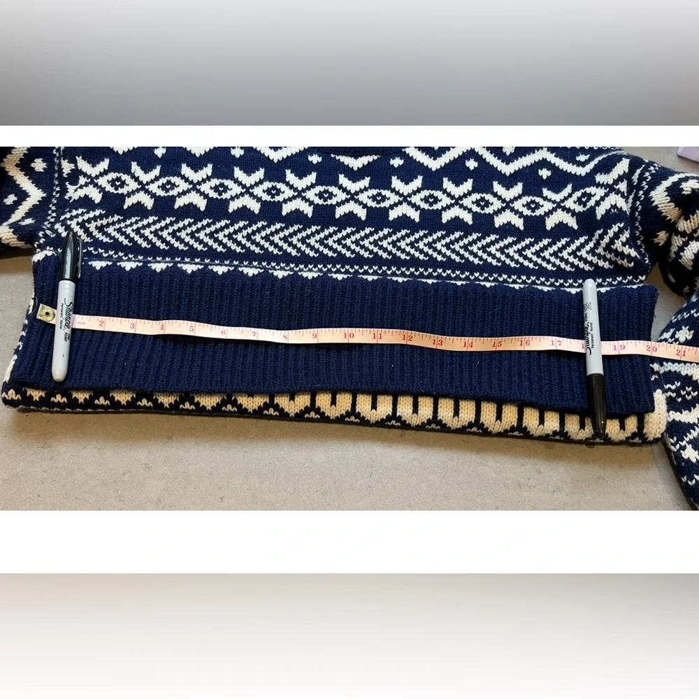 Ralph Lauren polo Navy and Cream Knit Sweater -men’s large - Picture 11 of 11